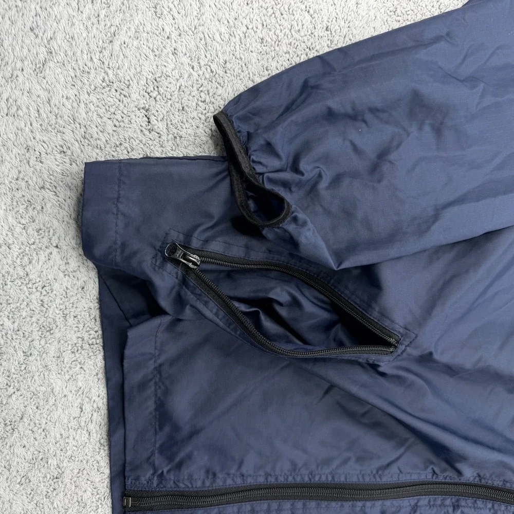 Helly Hansen Rain Jacket Mens Large Blue Hooded Zip Pocket Windbreaker 90s VTG